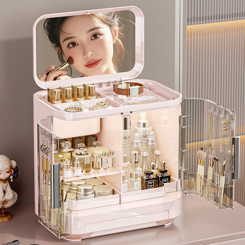 High Luxury Skincare - Kosmetik-Aufbewahrungsbox, Spiegel, hochwertiges Design, luxuriöses Regal,