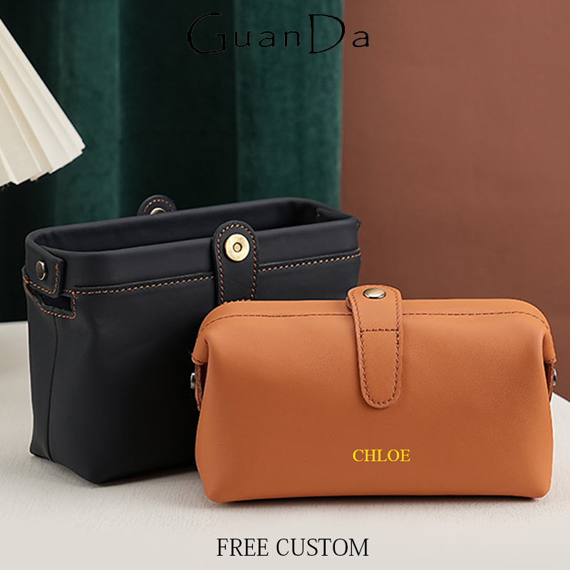 Luxury Skincare Accessories - Gravieren Buchstaben Rindsleder Luxus Kosmetik Tasche