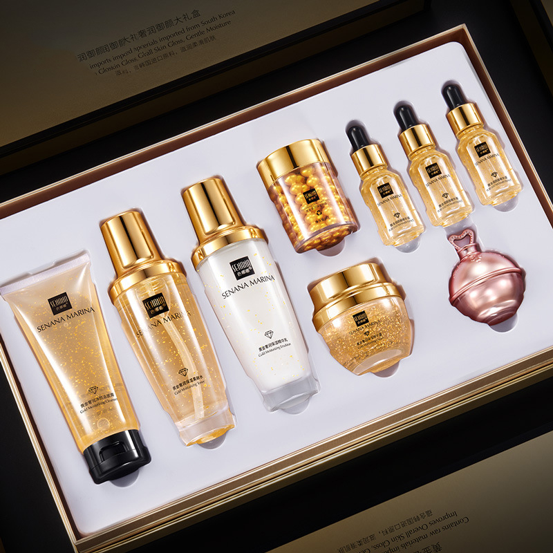 Luxury Skincare Toner - Frauen 24K Gold Hautpflege Set 9PCS