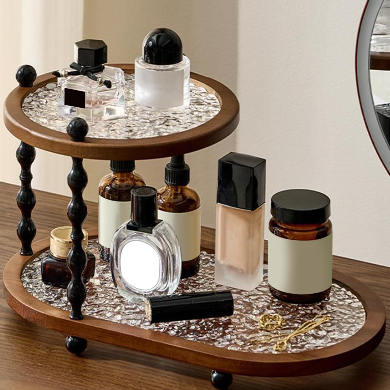 Luxury Skincare Accessories - Stehender Acryl-Make-up-Organizer: Luxuriöses Badezimmer-Aufbewahrungsregal, Elegantes Schminktisch-Zubehör