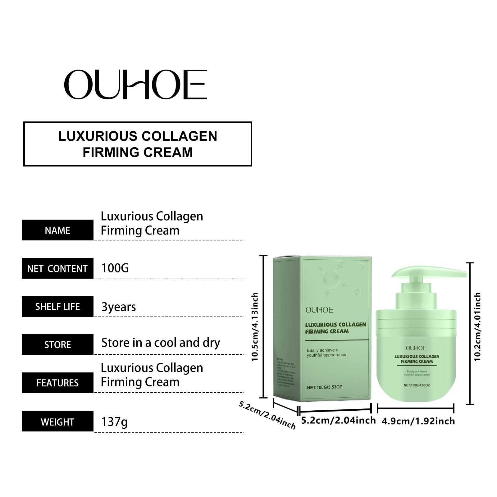 100 g Kollagen-Peptid-Creme, d – Luxury Skincare Daily Bewertung und Preis