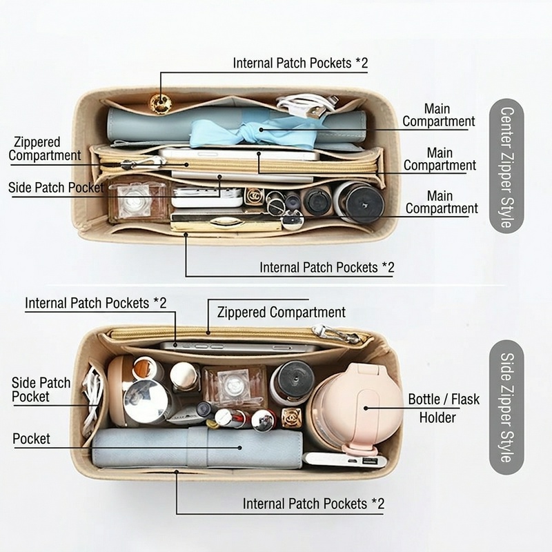 Damen Filz-Einsatztasche Handt – Luxury Skincare And Makeup Brands Bewertung und Preis